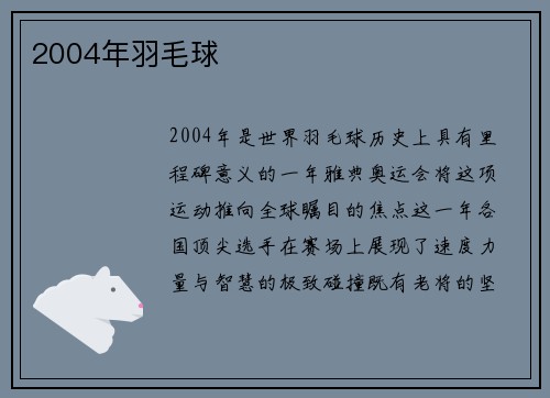 2004年羽毛球